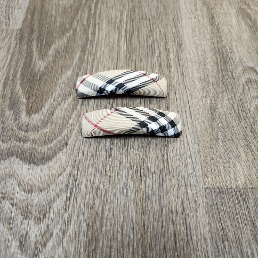 Rectangle Plaid Hair Clips for Women - Picture 3 of 5